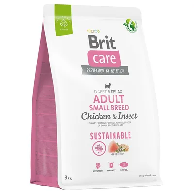 Brit Care Dog Sustainable Adult Small Breed Pui și insecte 3 kg