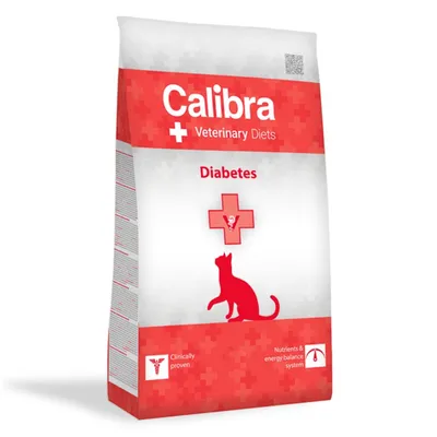 Calibra Veterinary Diets Diabetes, Pui și Ou, dietă veterinară, hrană uscată pisici, diabet, 2kg
