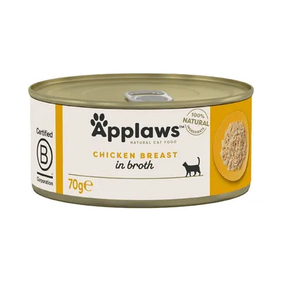 Applaws Adult Conserve în supă 6 x 70 g Piept de pui