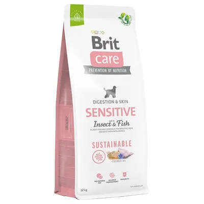 Brit Care Dog Sustainable Sensitive Pește și insecte 12 kg