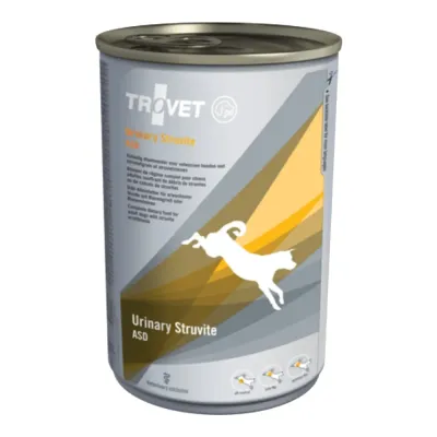 Dietă Veterinară, Hrană Umedă Câine Adult, Trovet Urinary Struvite, Pui și Porc, 400g