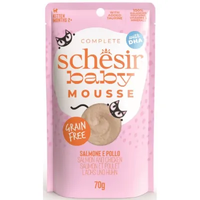 Schesir Baby Plic pentru pisicuțe, Mousse cu Somon 70g