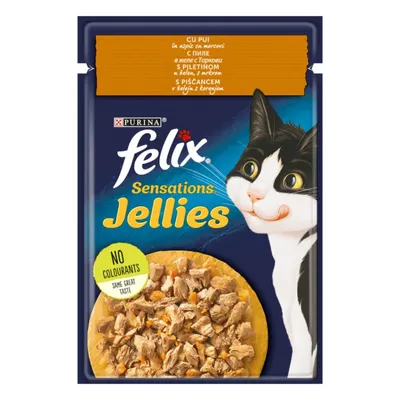 Felix Sensations Pui în Aspic cu Morcov, 85 g