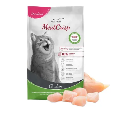 Platinum MeatCrisp Sterilised, Hrană Uscată Pisică Junior, Pui, 3 kg