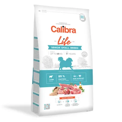 Calibra Life Senior Small Breed, XS-S, Miel, hrană uscată conținut redus cereale câini senior, 6kg