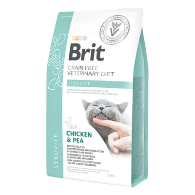 Brit VD Struvite, Pui, dietă veterinară, hrană uscată fără cereale pisici, sistem urinar, 400g
