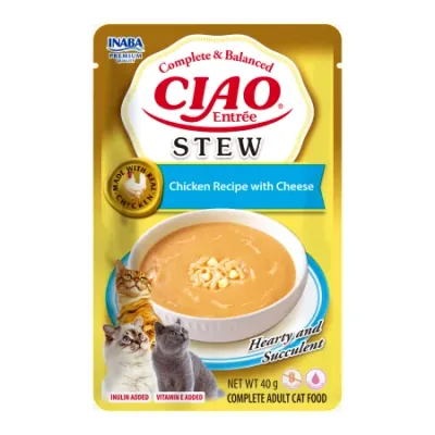 Hrană Umedă Pisică Adult, Ciao Entree, Stew, Pui și Brânză, 40g