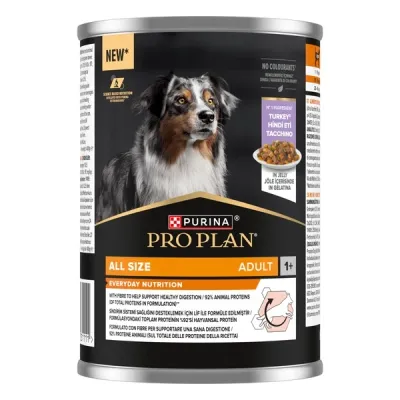 Purina® Pro Plan® Everyday Nutrition Adult, bogat în Curcan, toate taliile, hrană umedă pentru câini, 400g
