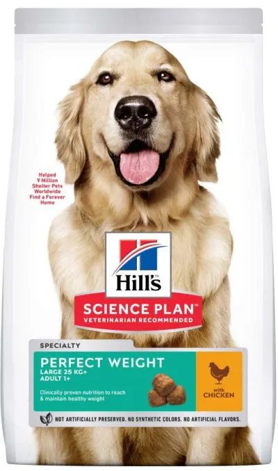 HILL's Canine Adult Talie Mare Perfect Weight, cu Pui 12kg