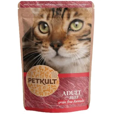 Petkult Plic pentru pisici, cu Vită 100g