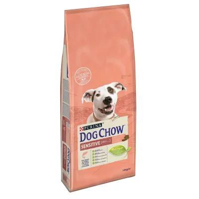Dog Chow Hrană uscată pentru câini Adult Sensitive, Somon și Orez 14 kg