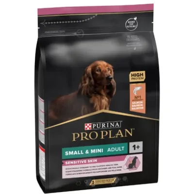 Purina Pro Plan Adult Sensitive Skin, Talie Mică și Foarte Mică, Somon, 3 kg