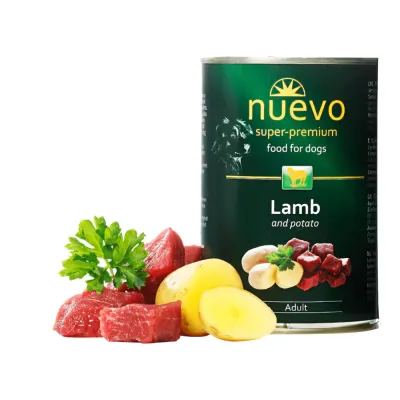 Nuevo Miel și Cartof, Xs-Xl, conservă hrană umedă fără cereale câini, (pate), 400g