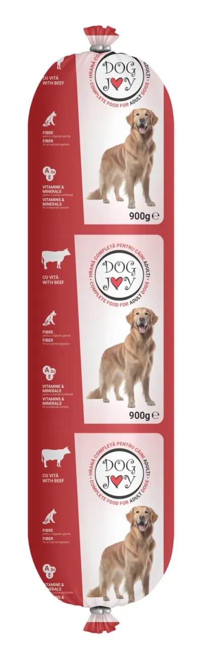 Salam, Hrană Umedă Câine Adult, Dog Joy, Vită, 900g