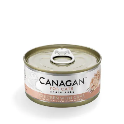 Canagan Conservă pentru pisici, cu Pui și Crab 75g