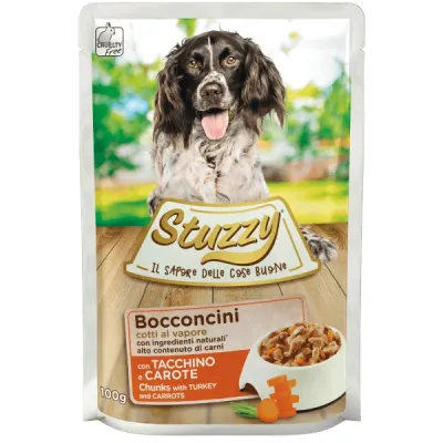 Stuzzy Plic hrană umedă pentru câini, cu Curcan și Morcovi 100g