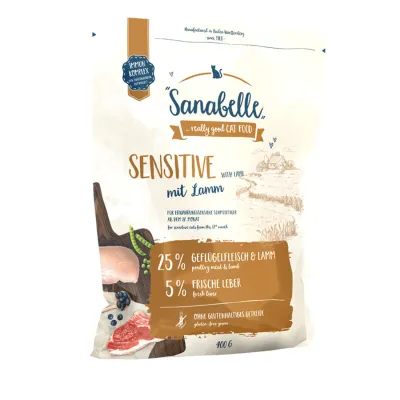 Sanabelle Sensitive Hrană uscată pentru pisici, cu miel, 400g