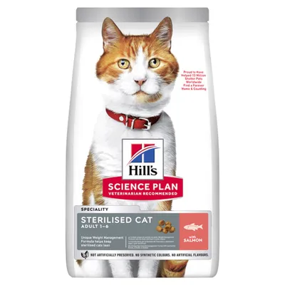 Hill's Science Plan Sterilised, Somon, hrană uscată pisici sterilizate, 300g