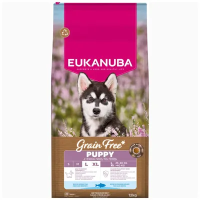 Eukanuba Grain Free Puppy Large & Giant Breed Pește de mare 12 kg