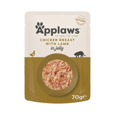 Applaws Piept, Pui și Miel, plic hrană umedă pisici, (în aspic), 70g