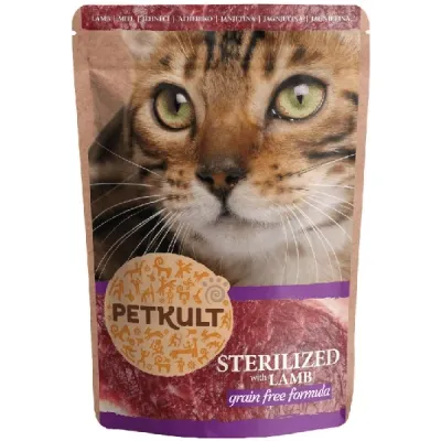 Petkult Plic pentru pisici sterilizate, cu Miel 100g