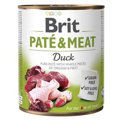 Brit Pate&Meat Duck 800 g hrană câini, pateu cu rață
