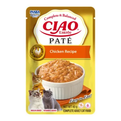 Hrană Umedă Pisică Adult, Ciao Entree, Pate, Pui, 40g