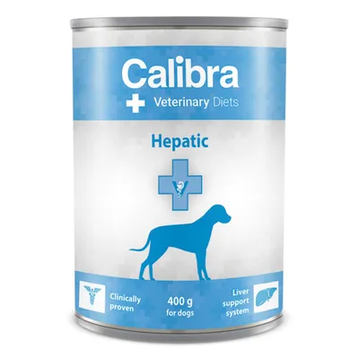 Calibra Veterinary Diets Hepatic, Xs-Xl, Pui, dietă veterinară, conservă hrană umedă monoproteică câini, sistem hepatic, (pate), 400g