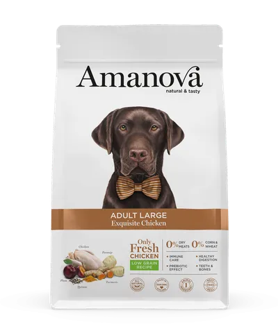 Amanova Adult Large, L-XL, Pui, hrană uscată monoproteică câini, 12kg
