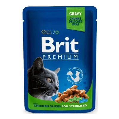 Brit Premium by Nature, Hrană Umedă Pisică Adult Sterilizată, Pui în Sos, 100g