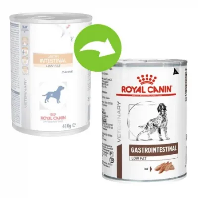 Royal Canin VD Gastrointestinal Low Fat, Xs-Xl, dietă veterinară, conservă hrană umedă câini, sistem digestiv, (pate), 420g
