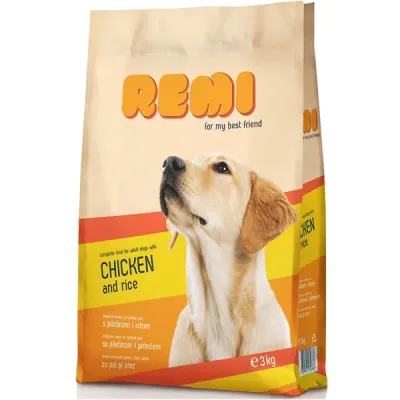 Remi hrană uscată pentru câini adulți, cu Pui și orez 12 kg