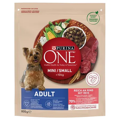 Purina ONE Mini Adult Vită & orez 800 g