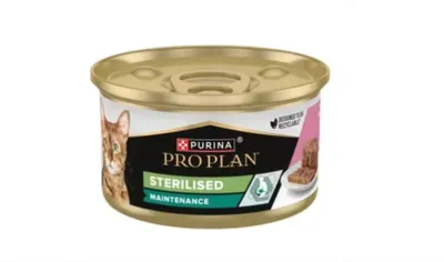 Purina Pro Plan Sterilised Maintenance, Ton și Somon, hrană umedă pisici sterilizate, (pate), 85g