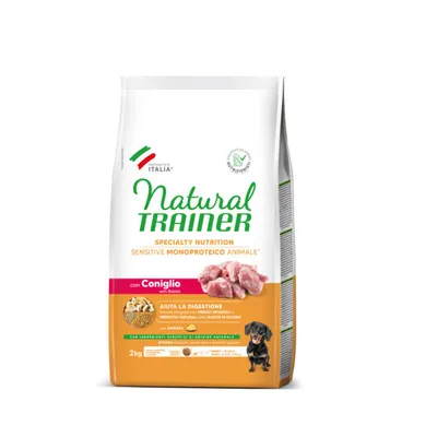 Hrană Uscată Câine Adult, Natural Trainer Sensitive, Fără Gluten, Talie Mică, Iepure, 2kg