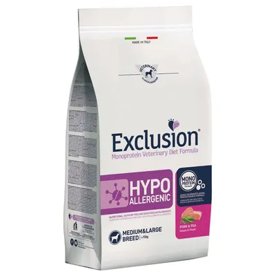 Exclusion Diet Hypoallergenic Medium/Large Adult Porc și mazăre 12 kg