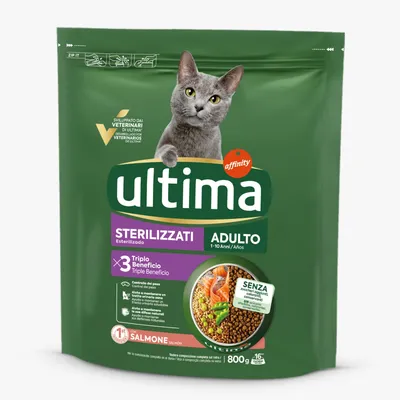 Hrană Uscată Pisică Adult, Ultima, Sterilizat, Somon, 800g