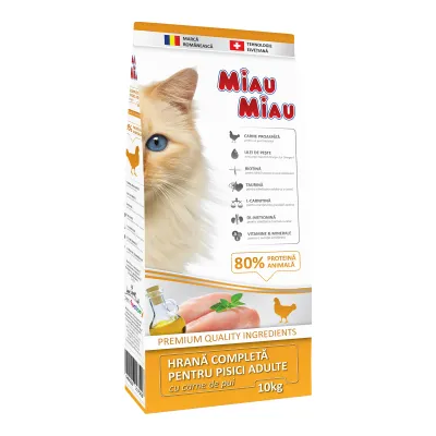 Miau Miau, Pui, hrană uscată pisici, 10kg