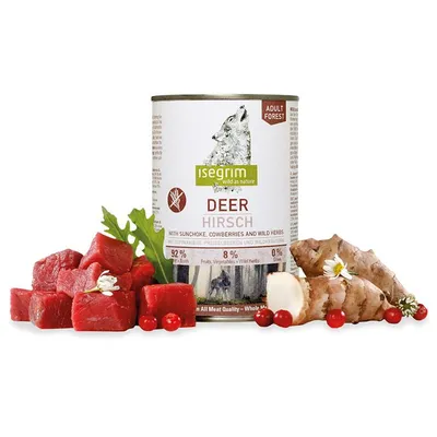 Isegrim, Xs-Xl, Căprioară, conservă hrană umedă fără cereale câini, (în sos), 400g