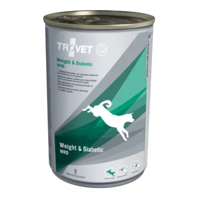 Dietă Veterinară, Hrană Umedă Câine Adult, Trovet Weight & Diabetic, Pui și Porc, 400g