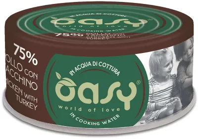 Oasy More Love Conservă pentru pisici, Pui și Curcan 70g