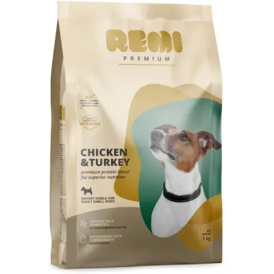 Remi Premium Adult Small, cu Pui și Curcan 1kg