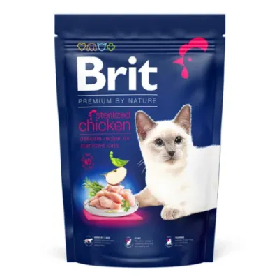 Brit Premium by Nature Sterilised, Pui, hrană uscată pisici, 1.5kg