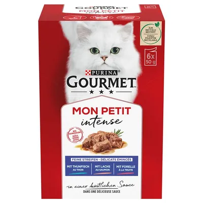 Gourmet Mon Petit 6 x 50 g Ton, somon, păstrăv