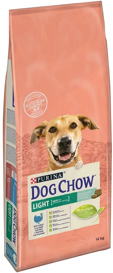 Dog Chow Hrană uscată pt câini Adult Light, cu Curcan și Orez 14 kg