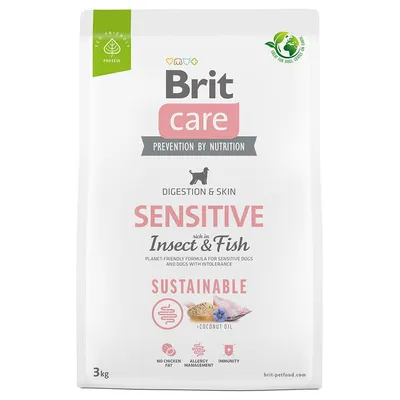 Brit Care Dog Sustainable Sensitive Pește și insecte 3 kg
