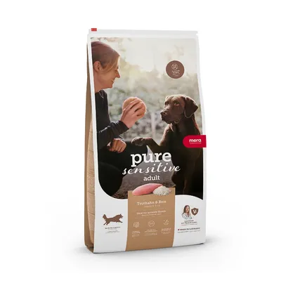 Mera Pure Sensitive, Xs-Xl, Curcan și Orez, hrană uscată câini, 12.5kg