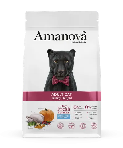 Hrană Uscată Pisică Adult, Amanova, Hipoalergenic, Curcan, 1.5kg