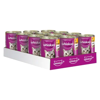Whiskas 1+ Conserve 24 x 400 g 1+ Pui în gelatină