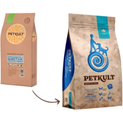 Petkult Sensitive Adult large, talie mare, Pește 12 kg